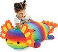 BENINY Large Axolotl Plush Toy, 39" Giant Axolotl Stuffed Animal Plush, Big Huggable Toys Gift for Girls Kids, Long Squishy Pillow for Holiday Birthday Christmas, Rainbow