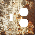 Wallplates Vintage Metal Rust Texture Peeling Paint 1 Toggle 1 Duplex Switch Plate Electrical Gfci Faceplate Decorative Light Switch Covers For Farmhouse Cabin Decor