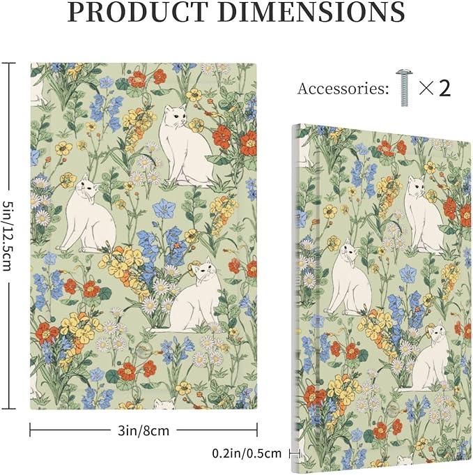 Light Switch Cover Plate Vintage Floral Cute Cat Colorful Flowers 1 Gang No Device Blank Electrical Wall Plates Faceplate Decorative Switch Plate For Bed Room Living Room Decor