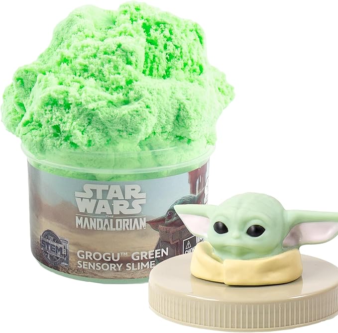 STAR WARS The Mandalorian Grogu Green Slime, 8oz Pre-Made Slime, Perfect for Goodie Bags & Desk Toys