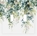 Colorful Plant Flower Sage Eucalyptus Leaves Decorative Switch Plates 2 Gang Double Toggle Outlet Light Switch Cover Wall Plate Electrical Faceplate for Bedroom Living Room Decor