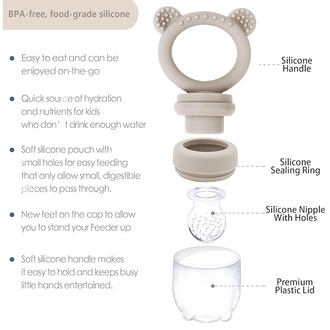 BIGSPINACH Frozen Breastmilk Teether & Forage Feeder Set Frozen Breastmilk Teether Tray