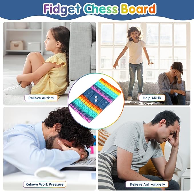 Pop Games Sensory Fidget Toy, Pop Board Math Games for Kids Family Games Multiplication Game, Stress Relief Toys Learning for Girls Boys with Autism Gifts for Grandkids