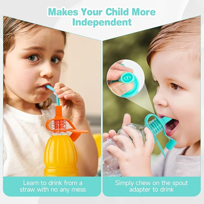 Morlike Baby Water Bottle Cap Silicone Bottles Top Spout Adapter Replacement for Toddlers Kids and Adults, Protects Kids Mouth - No Spill & BPA Free (Mix - 8 Pack)
