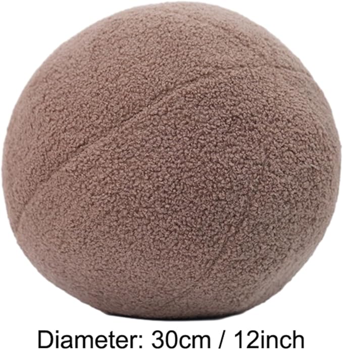 12 Inch Round Hugging Pillow Plush Toy Soft Plushies Throw Pillow Kids' First Plush Toys for Home Decor Or Gift for Kids and Lovers (Coffee)