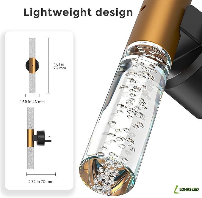 L LOHAS LED Night Light, Rotating Night Lights Plug into Wall, Light Sensor, Soft White 3 Level Dimmable LED Nightlight Plug in, Acrylic Bubble Mini Light for Bedroom Bathroom Hallway Adults, 2 Pack