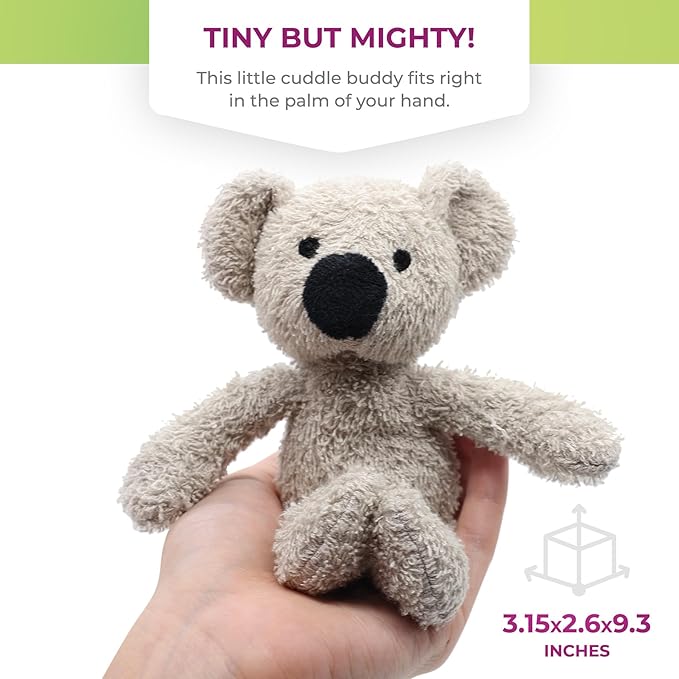 Thermal-Aid Zoo Mini — (Ollie the Koala) — Mold-Resistant, Washable Hot & Cold Pack for Kids — Heating and Cooling Pad with Natural Corn Filling — Reusable Plush Toy