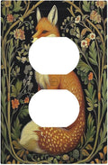 Fox Morris Plants Flowers Vine Colorful Floral Outlet Covers 1 Gang Duplex Light Switch Cover Decorative Switch Plates Electrical Receptacle Faceplate Wall Plate For Bed Room Living Room Decor