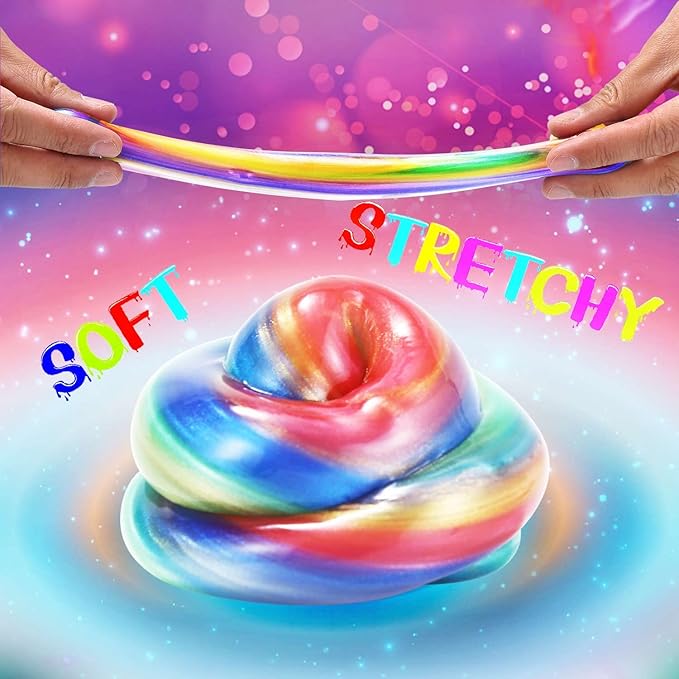 Barrel Slime 48 Pack, Mini Galaxy Slime Party Favors for Girls Boys, Super Soft and Stretchy Slime Kit for Kids Valentine, Classroom Prizes, Carnival Prizes, Goodies Bag Stuffer