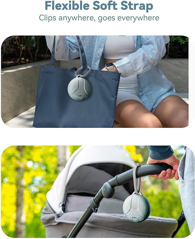 White Noise Machine for Babies and Kids - Baby Sleep Soother | Portable Sound Machine with Night Light for Nursery | 16 Soothing Sounds | Shush | Travel | Registry Gift | Baby Shower