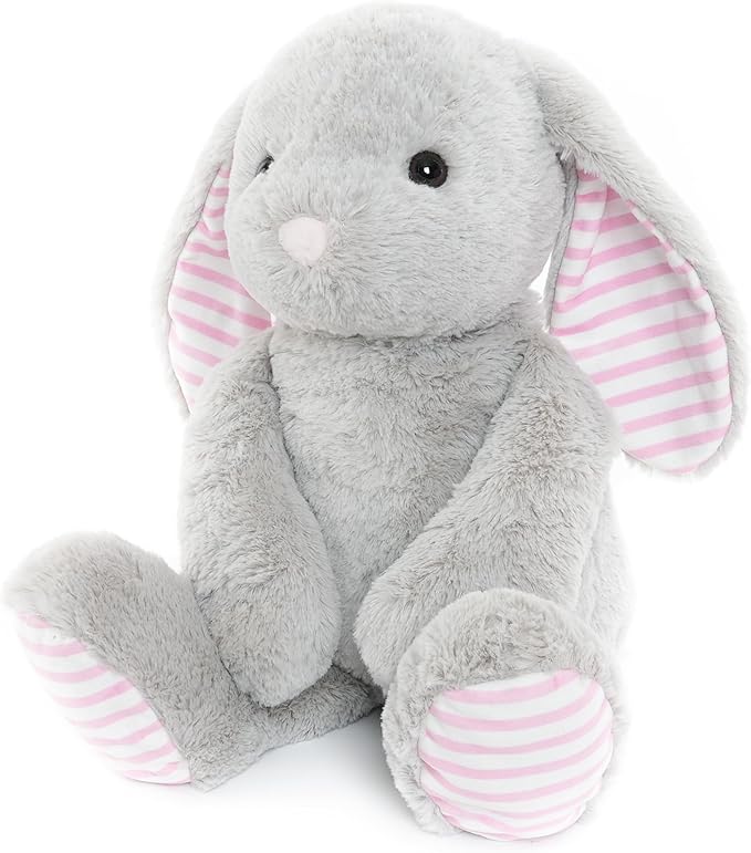 WEIGEDU Gray Bunny Rabbit Stuffed Animals Plush Toys for Kids Girls Boys Baby Birthday Bedtime Gift, 17.7 inches