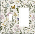 Outlet Covers Vintage Colorful Flowers Butterfly Floral 1 Toggle 1 Rocker Combination Decorative Wall Plate Electrical Switch Plates Light Switch Cover Plate For Bed Room Living Room