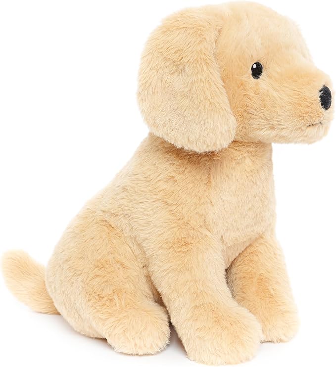 WEIGEDU Labrador Golden Retriever Stuffed Animal Dog Puppy Plush Toy with Embroidered Eyes for Babies Toddlers Kids Adults Ages 1 and Up, No Hard Parts, Machine Washable 12 inches