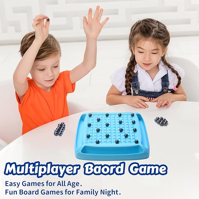 Magnet Game, Board Game for Kids 8-12, Magnetic Game Chess Set for Kids and Adults Family and Friend Games Night, Magnet Chess Game 40 Piceses, 2-4 Players (Cyan)