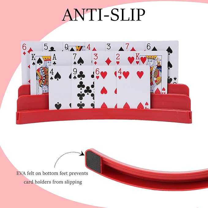 Three-Layer Design Playing Cards Holders，Playing Card Holder for Kids Adults Hands Free Card Holder for Family Card Game Nights Poker Parties