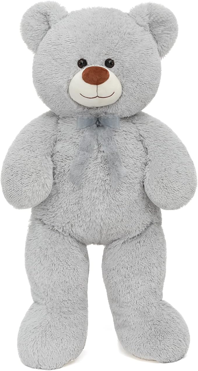 Toys Studio Giant Teddy Bear Stuffed Animal 36 inch Plush Bear Toy for Girlfriend Girls Kids Gifts Chrsitmas Valentine's Day Birthday Baby Shower Decorations, Grey