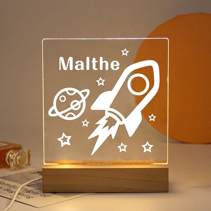 Rocket Night Light, Night Light, Custom Name Night Light, Kids Bedroom, Nursery Night Light, Personalized Night Light, Childs Playroom, Gift for Kids
