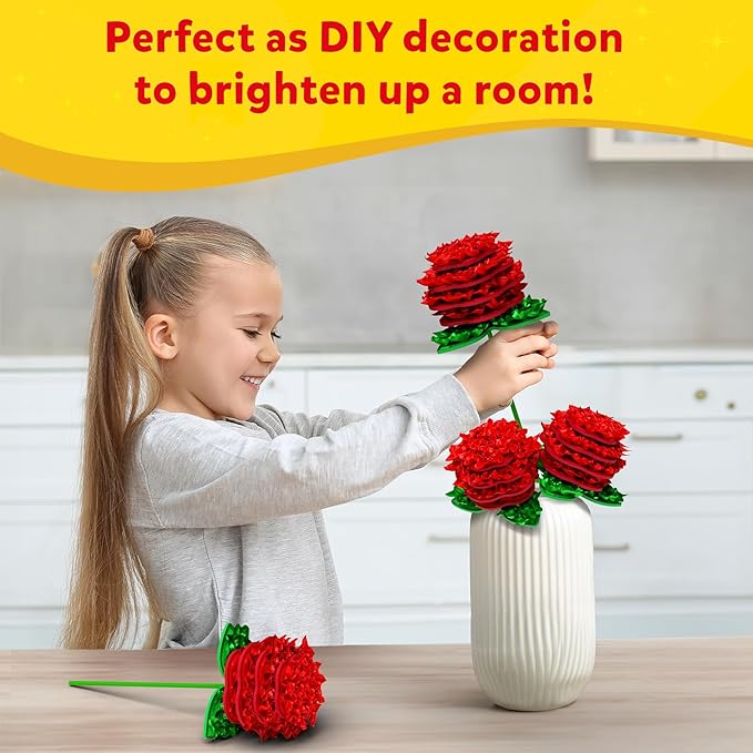 Skillmatics Poke-in Art - Rose Bouquet, DIY Wood Craft Kit, Mother’s Day Gift, Mess-Free Creative Play for Girls and Boys Ages 4, 5, 6, 7, 8, 9, 10, 11, 12, Fine Motor Skills