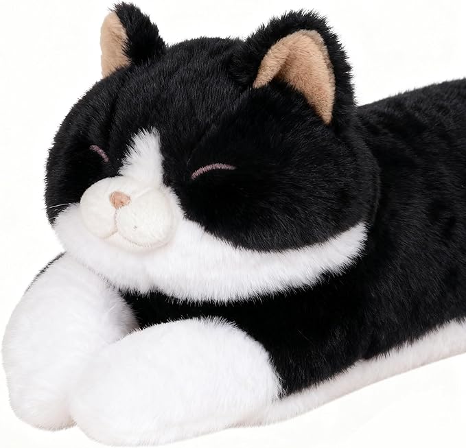 40'' Giant Cat Plush Stuffed Animal, Jumbo Black Cat Long Body Pillow Plush Toy, Large Soft Fluffy Kitty Cat Plushies Gift for Kids Boys Girls, Birthday