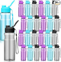 Ziliny 24 Pcs 17 oz Plastic Water Bottles Bulk Large Reusable Leak Proof Flip Top Sports Gym Water Bottles with Handle Strap for Kids and Adults for Summer School Travel