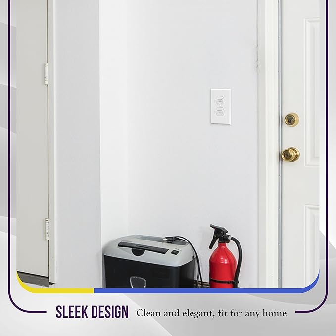 ENERLITES Mid-Size Duplex Receptacle Outlet Wall Plate, Electrical Outlet Covers Plates, Midway Size 1-Gang 4.88" x 3.11", Polycarbonate Thermoplastic, UL Listed, 8821M-W-10PCS, White (10 Pack)