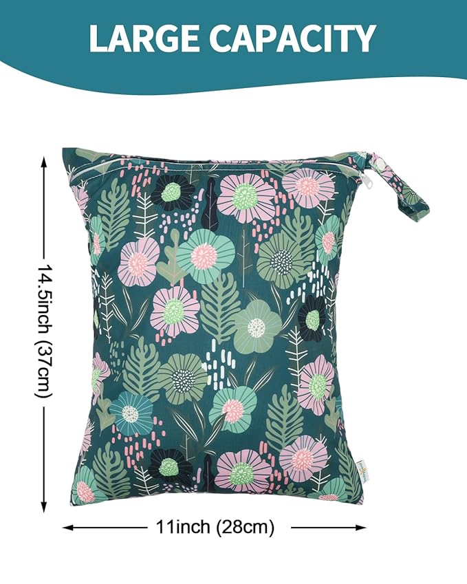 babygoal Waterproof Wet Dry Bag for Swim Diapers, Swimsuit, Travel, Beach Pool Daycare Yoga Stroller Bag, Leakproof Food Storage & Wet Clothes Organizer
