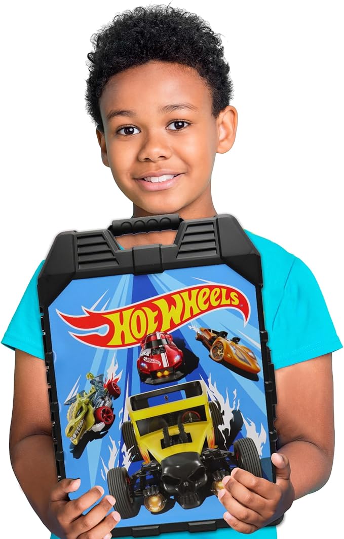 Tara Toys Hot Wheels 48-Car Storage Case – Durable Plastic Carrying Case with Handle for Die-Cast Toy Cars, Fits 1:64 Scale Vehicles, Organizer for Kids Travel & Display