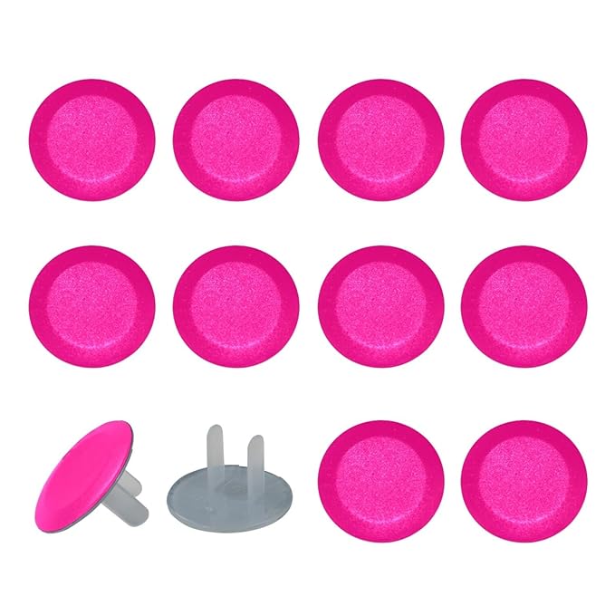 Pure Rose Pink Pattern Outlet Covers (12 or 24 Pack) - Child Safety Electric Plug Protectors to Prevent Power Shock