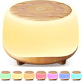 HEYAXA White Noise Sound Machine with 7 Colors Night Light 34 Soothing Sounds, Portable Sound Machine for Baby Adults Kids Sleep with 30 Volume Levels 4 Timers Adjustable Brightness (Wood Grain)