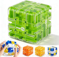 Large 3D Labyrinth Cube Puzzle, Puzzles Maze Cube Ball for Kids, Education Sensory Toys Rubik Race Game Spatial Awareness Brain Training Toy for Stress Relief for Adults Teens(Green)