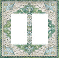 Sage Green Boho Vintage Floral Decorative Outlet Covers 2 Gang Double GFCI Rocker Electrical Wall Panels Light Switch Cover Plate for Bedroom Living Room Decor