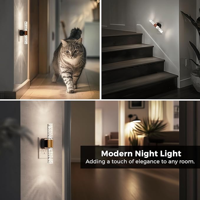 L LOHAS LED Bright Night Light, Night Lights Plug into Wall, 180° Rotating, Daylight White 5000K, Auto Light Sensor, Dimmable Nightlights for Bedroom Bathroom Hallway, 1 Pack