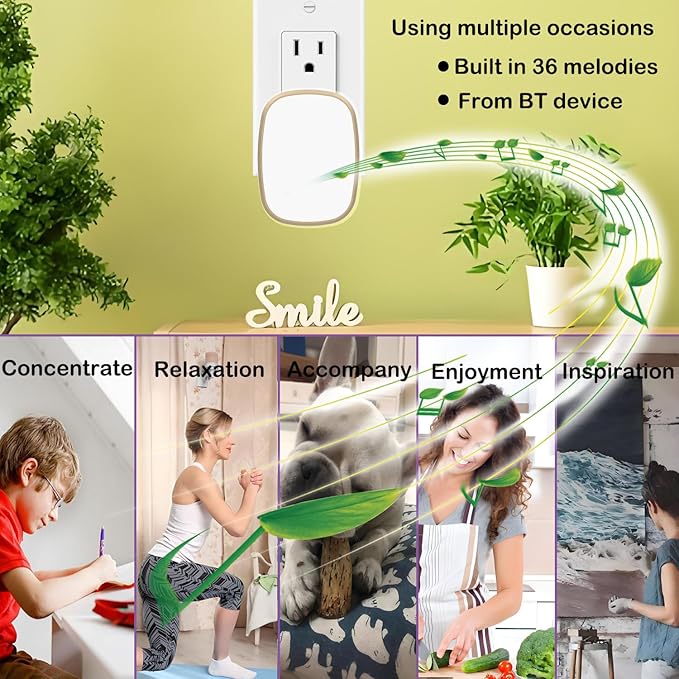 White Noise Sound Machine, 36 Relaxing Sounds Including Natural Soothing Sounds and Sleep Noise, Speaker for Home, Office, Hotel，Toilet，for Portable Travel. (Light White, smal)