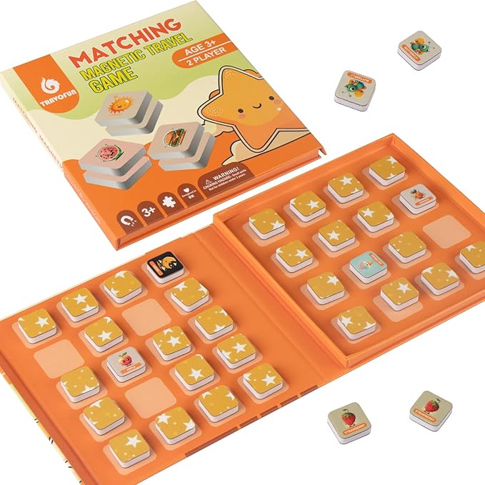 Travofun Magnetic Matching Memory Game for Kids 3-8 - Perfect Travel Toy for Toddlers - Fun Road Trip & Airplane Activity - Camping Game Essentials.