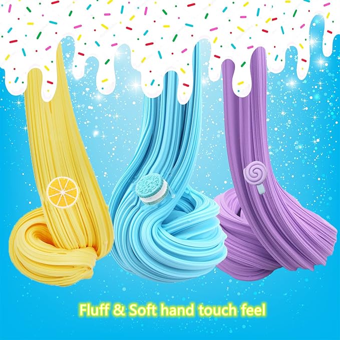 9 Packs Butter Slime Kit, Super Soft, Non-Sticky Stress Relief Toy, Party Favors and Birthday Gift for Boys and Girls