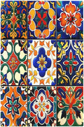 Light Switch Cover Plate Colorful Mexican Talavera Vintage Boho Floral 1 Gang No Device Blank Electrical Wall Plates Faceplate Decorative Switch Plate For Farmhouse Cabin Decor