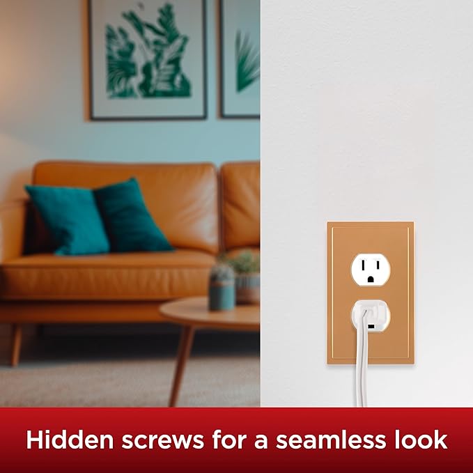 UltraPro Screwless Duplex Receptacle Wallplate, 1-Gang – Modern Snap-On Cover, Child-Safe, Durable Polycarbonate, Easy DIY Installation – Brushed Bronze – 85748
