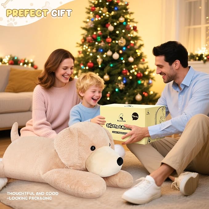 SuzziPals 43 inch Golden Retriever Giant Dog Stuffed Animal, Lifelike Jumbo Dog Plush for Stress Relief & Companion, Extra Soft Large Stuffed Animals, Big Plushies Gifts for Kids Adults