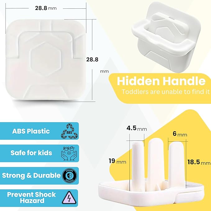 60 Pack Outlet Covers Baby Proofing with Pull Handle- Plug Covers Baby Proofing- White Baby Proof Outlet Covers 3 Prong Child Proof Outlet Cover- Shock Prevent Plug Protectors Baby Proof Plug Covers