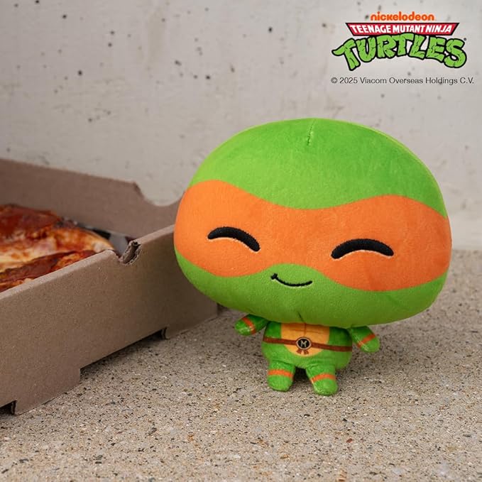 TeeTurtle Cloudheads Michelangelo Plush - 5-Inch Official Teenage Mutant Ninja Turtles Stuffed Animal with Embroidered Details - Soft Cuddly Plush Toys for Kids, Teens, and Adults