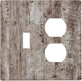 Outlet Covers Rustic Wood Grey Brown Vintage Wooden Plank 2 Gang Decorative Switch Plates 1 Toggle Duplex Combo Light Switch Cover GFCI Socket Cover WallPlates for Farmhouse Home Decor