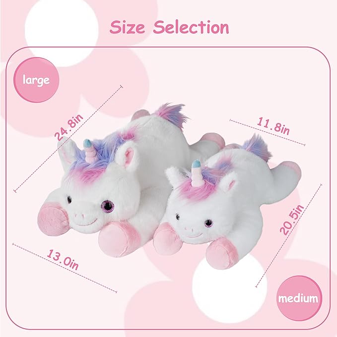 GILFWM Weighted Stuffed Animals Unicorn - 20.5" Cute Toy Pillow Plushie Gifts for Kids Boys Girls & Adults, 3 lbs Soft Washable Plush Pillowfort