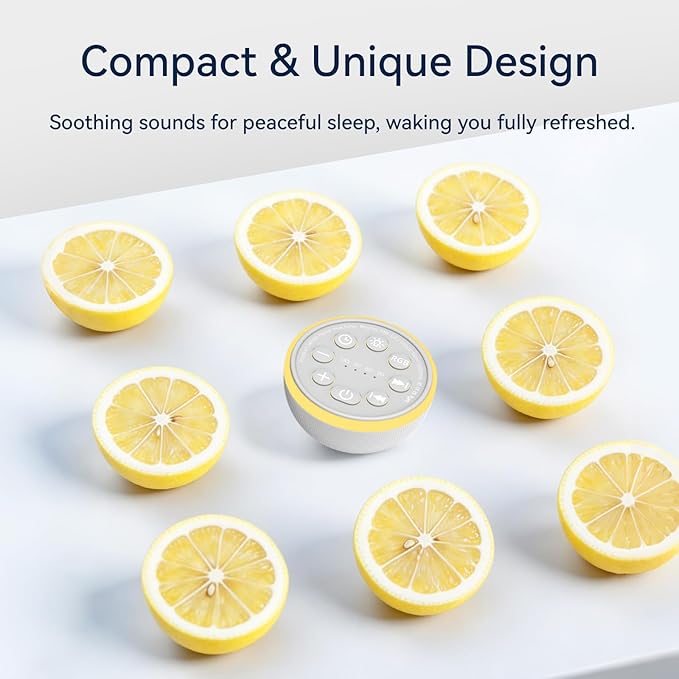 Mini Sound Machine White Noise Machine Night Light Battery Portable Brown Noise Machine 30 Soothing Sounds for Baby Kids Adults Sleep Machine 4 Timer Memory Function for Home Travel Office