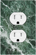 Outlet Covers Forest Marble Dark Green With White Vein 1 Gang Duplex Light Switch Cover Decorative Switch Plates Electrical Receptacle Faceplate Wall Plate For Bathroom Kitchen Decor