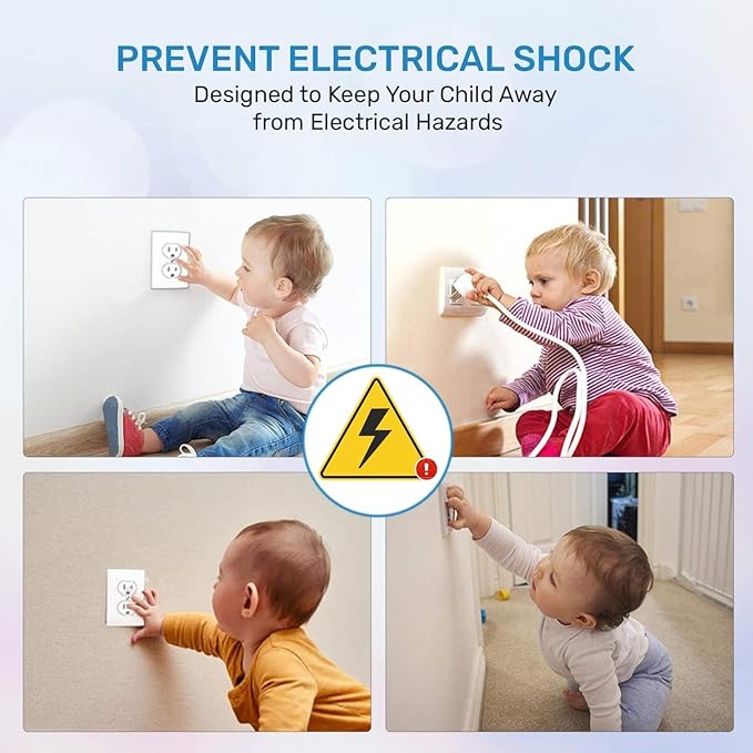 BABY PROOF ME 48 Pack Outlet Covers Baby Proofing, Provide Shock Prevention and Easy Installation, Safe and Secure Plastic Plug Covers for Power Sockets (48 Outlet Covers)
