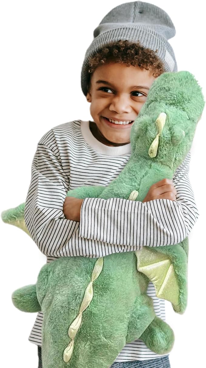Pterosaur Stuffed Animal with Wings - Cute Soft Dinosaurs Plush Toys Little Flying Dragon Plushies Pillow Doll Christmas Birthday Gifts for Kids Boys Girls (Green,59.05inch/150cm)