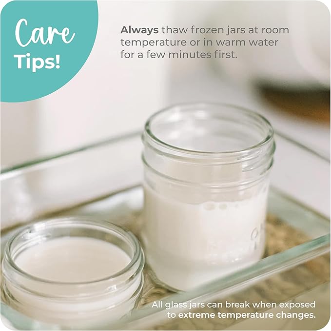 Mason Bottle 4oz Breast Milk Storage Jars (12-Pack) – Reusable Glass Baby Food Containers with Lid for Baby Formula & Breastmilk – Airtight, Stackable, Freezable (Deep Ocean)