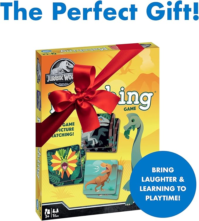Wonder Forge Jurassic World Matching Game - Glow-in-the-Dark Dinosaur Memory Challenge for Kids Ages 3 and Up - Educational Fun for Family and Preschool Play