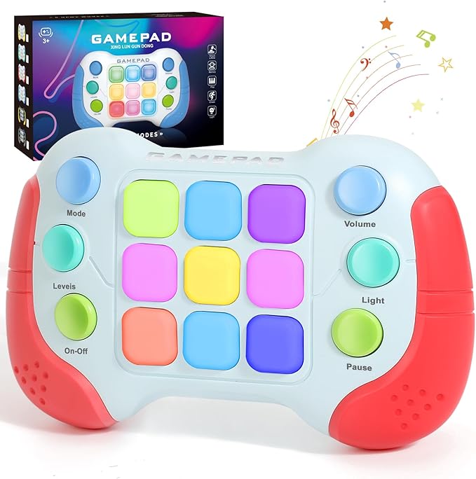 AOTIBO Fast Push Fidget Toys Handle, Flashing Handheld Game for Kids Teens Adults, Electronic Brain & Memory Game, Quick Push Buttons Gamepad, Xmas Birthday Gifts STEM Toys for Boys Girls