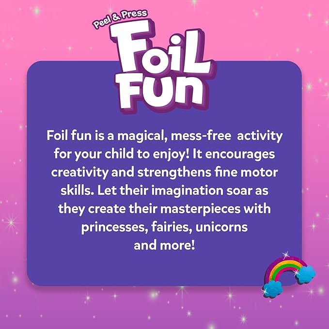Skillmatics Foil Fun - Unicorns & Princesses, No Mess Art & Craft Kit for Kids, Craft Kits & Supplies, DIY Creative Activity, Travel Toys, Screen-Free Entertainment, Gifts for Ages 4, 5, 6, 7, 8, 9